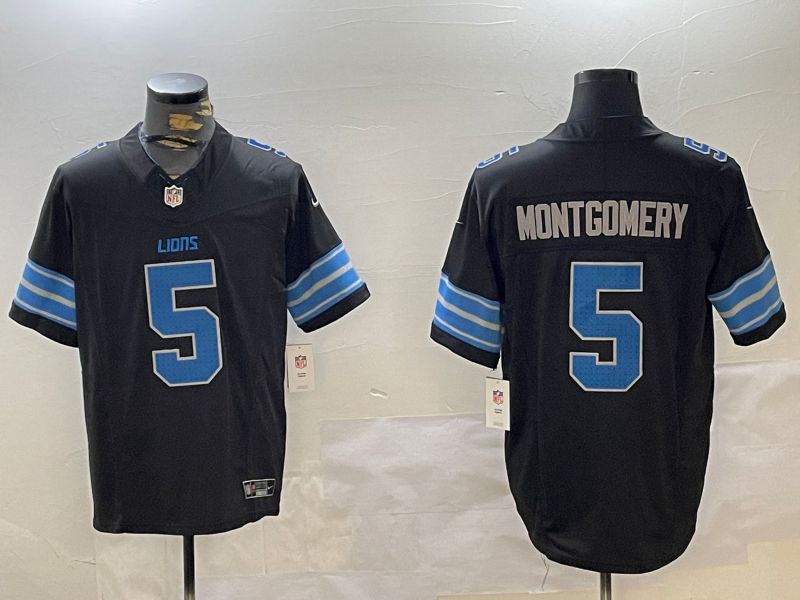 Men Detroit Lions #5 Montgomery Black three generations 2024 Nike Limited NFL Jersey style 1->philadelphia eagles->NFL Jersey